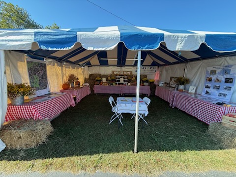 Photograph of the 2025 Pike Oley District Preservation Coalition booth at the Oley Fair